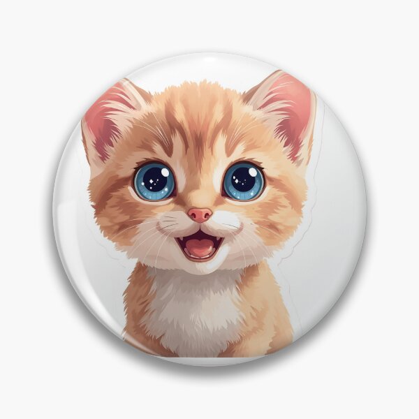 Item preview, Cute Orange Kitten Sticker | Kawaii Cat With Big Blue Eyes | Adorable Kitty Art designed and sold by AhiraDesign.