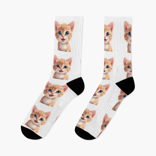Item preview, Cute Orange Kitten Sticker | Kawaii Cat With Big Blue Eyes | Adorable Kitty Art designed and sold by AhiraDesign.