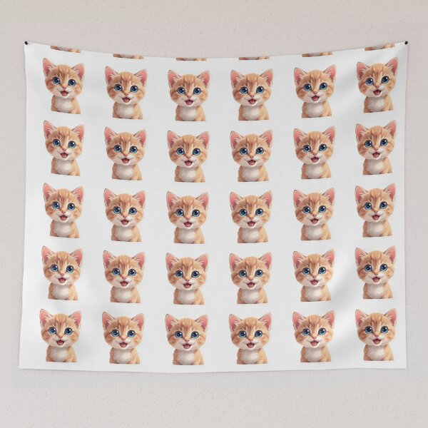 Item preview, Cute Orange Kitten Sticker | Kawaii Cat With Big Blue Eyes | Adorable Kitty Art designed and sold by AhiraDesign.