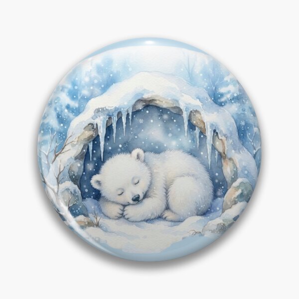 Item preview, Sleeping Polar Bear Cub Watercolor designed and sold by CalmCapy Co.