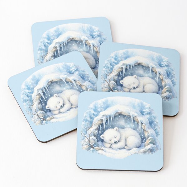 Item preview, Sleeping Polar Bear Cub Watercolor designed and sold by CalmCapy Co.