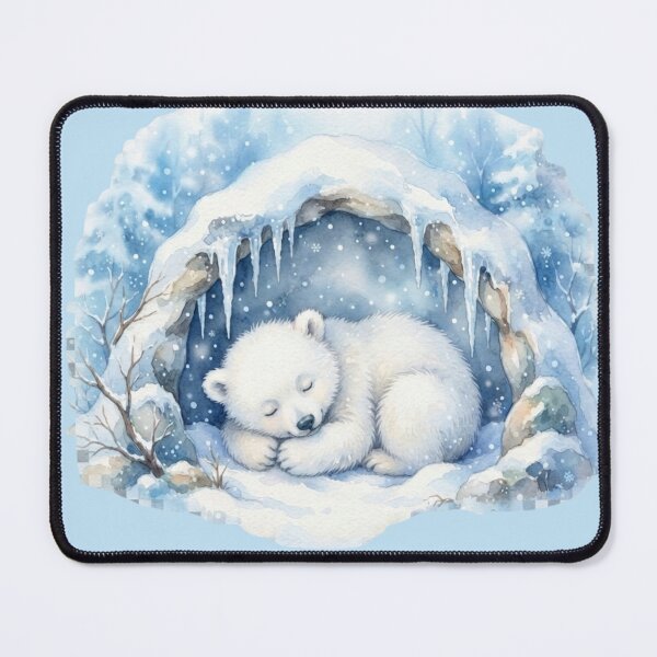Item preview, Sleeping Polar Bear Cub Watercolor designed and sold by CalmCapy Co.
