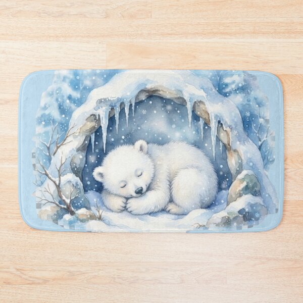 Item preview, Sleeping Polar Bear Cub Watercolor designed and sold by CalmCapy Co.