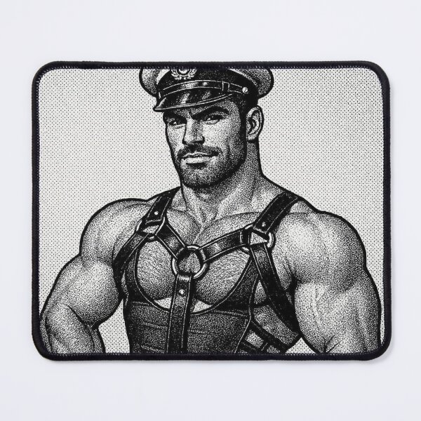 Item preview, Gay Leather Bar Berlin Leder Military Pride Tom of Finland Tribute Pointillism Graphic Design designed and sold by ItsAKinkThing.