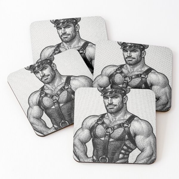 Item preview, Gay Leather Bar Berlin Leder Military Pride Tom of Finland Tribute Pointillism Graphic Design designed and sold by ItsAKinkThing.