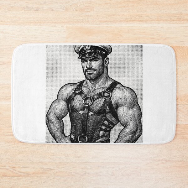 Item preview, Gay Leather Bar Berlin Leder Military Pride Tom of Finland Tribute Pointillism Graphic Design designed and sold by ItsAKinkThing.