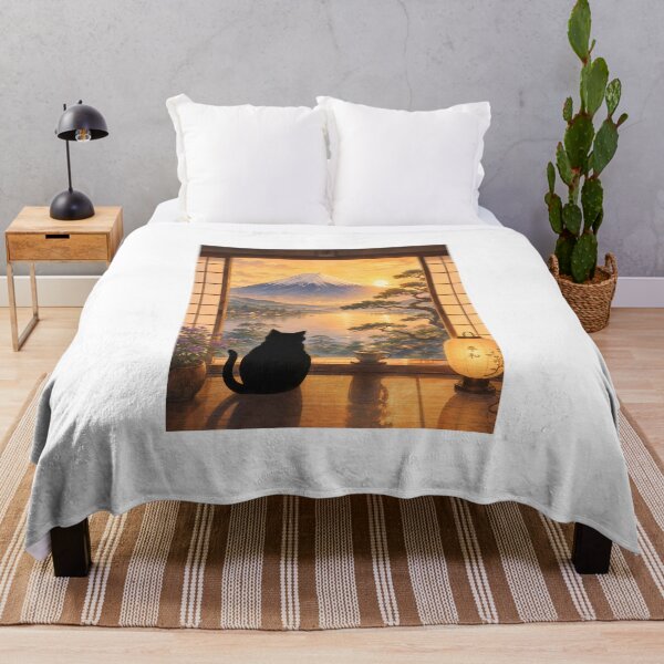 Item preview, Coffee Cat in Mt. Fuji designed and sold by PurrfectHome.