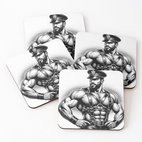 Item preview, Gay Gods Of Leather San Francisco Tom of Finland Tribute Pointillism Pop Art Design designed and sold by ItsAKinkThing.
