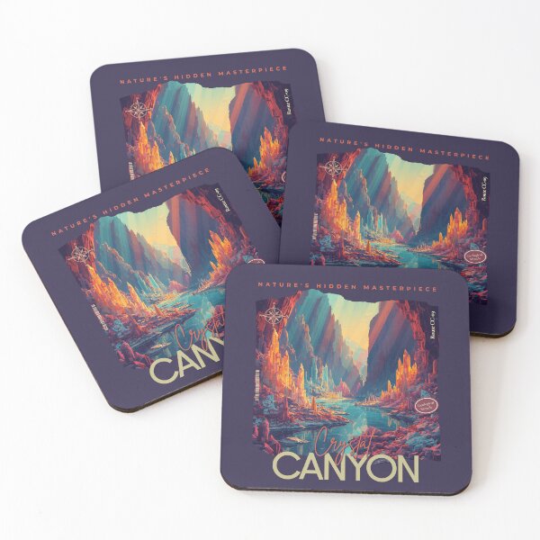 Item preview, Retro Crystal Canyon Travel Poster Natures Hidden Masterpiece designed and sold by KaBaRen.