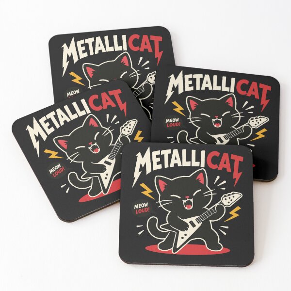 Item preview, Metallicat Funny Rock Cat Guitar Design | Cute Heavy Metal Cat Gift for Music Lovers & Cat Fans designed and sold by Huddy-clothes.