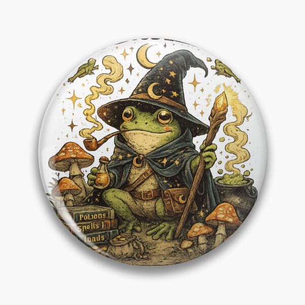 Item preview, Frog Wizard – Magic Spells & Mushrooms Vintage Cottagecore Fantasy Design designed and sold by LumoviaStudios.