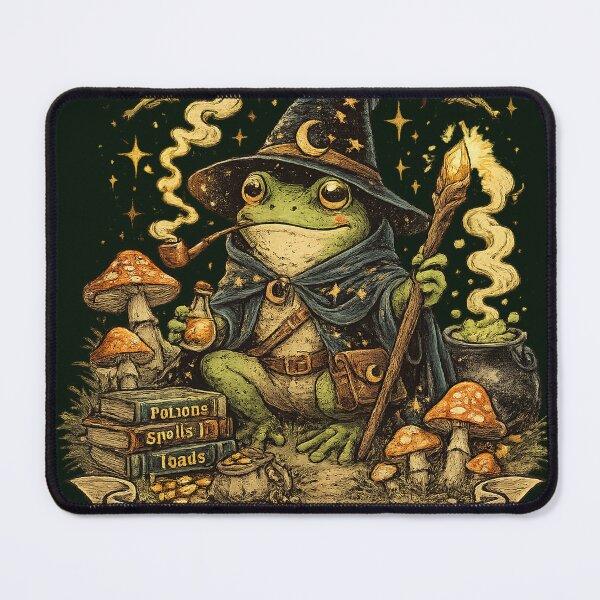 Item preview, Frog Wizard – Magic Spells & Mushrooms Vintage Cottagecore Fantasy Design designed and sold by LumoviaStudios.