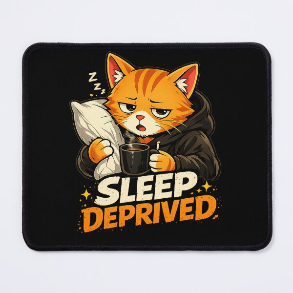 Item preview, MISO | Sleep Deprived Funny Sleepy Cat T-Shirt & Sticker Design designed and sold by Meow-Attitude.