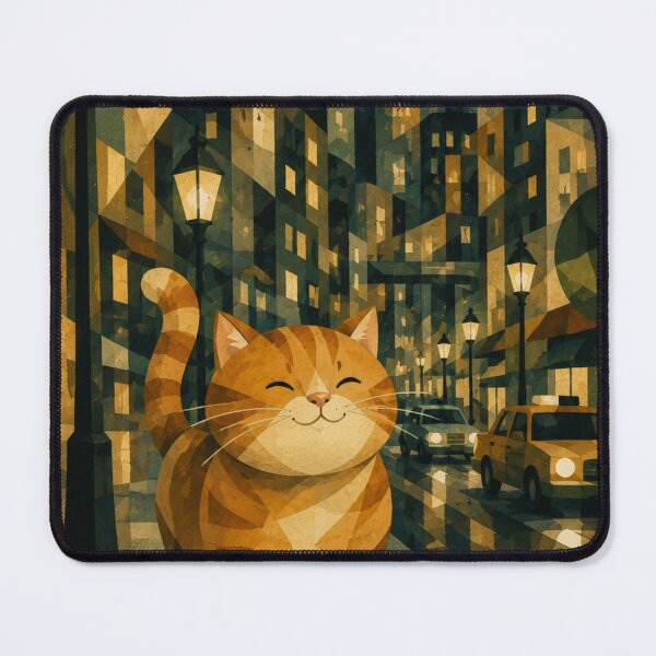 Item preview, Cute Chonky Orange Tabby Cat City Walk Gingerboi Art Dreamscape designed and sold by Mindworx21.