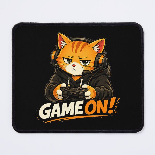 Item preview, MISO | Game On Funny Gamer Cat T-Shirt & Sticker Design designed and sold by Meow-Attitude.