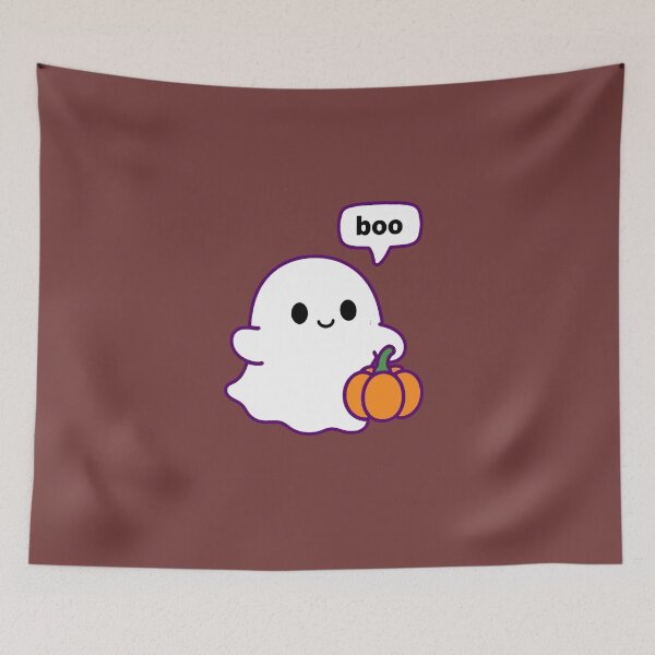 Item preview, Kawaii Boo Ghost with Pumpkin | Cute Halloween Design designed and sold by AstronautMerch.