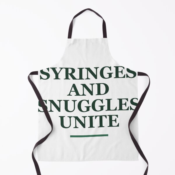 Item preview, "SYRINGES AND SNUGGLES UNITE" Minimalist Quote Hoo designed and sold by QuirkThreadsCo.