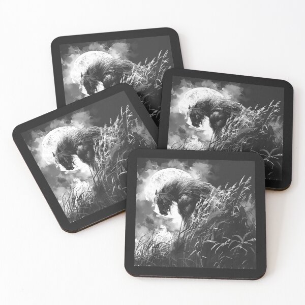 Item preview, Dark Horse Beneath the Full Moon – Gothic Fantasy Art designed and sold by inkoutninja.