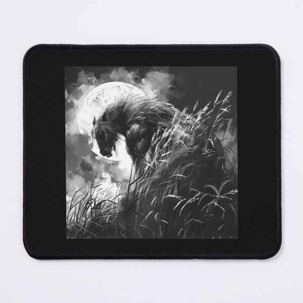 Item preview, Dark Horse Beneath the Full Moon – Gothic Fantasy Art designed and sold by inkoutninja.