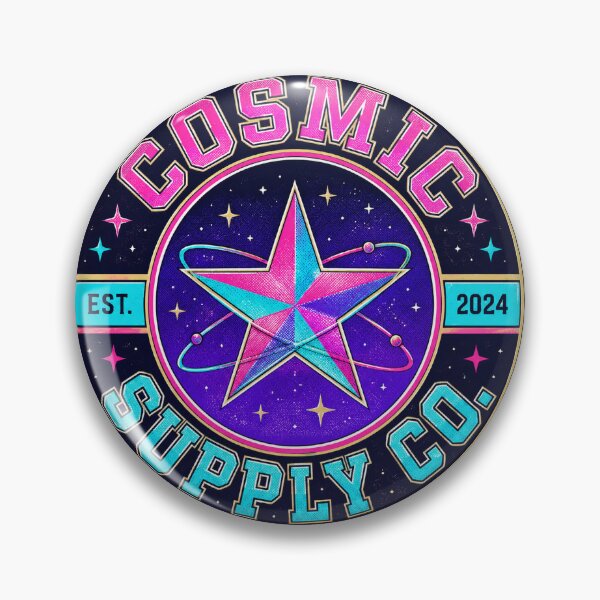 Item preview, Cosmic Supply Co Retro Y2K Vaporwave Star Badge Logo designed and sold by LumoviaStudios.