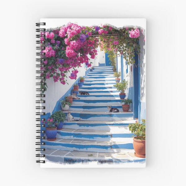Item preview, Sidi Bou Said Blue White Stairs designed and sold by carthagia.