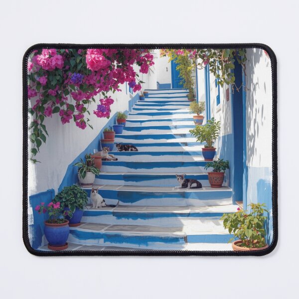 Item preview, Sidi Bou Said Blue White Stairs designed and sold by carthagia.