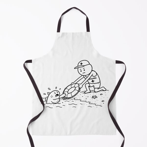 Item preview, Funny Lifeguard Saves Shark Beach Humor Sketch Design designed and sold by MonkiFlipp.
