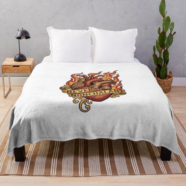 Item preview, Never Nonchalant Flaming Heart Retro Tattoo designed and sold by ryanguas.