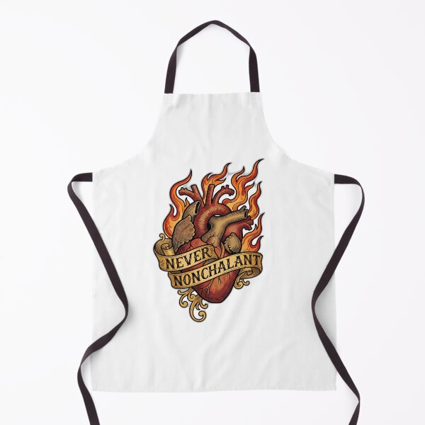 Item preview, Never Nonchalant Flaming Heart Retro Tattoo designed and sold by ryanguas.