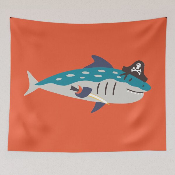 Item preview, Pirate Shark with Sword Cartoon designed and sold by junkydotcom.