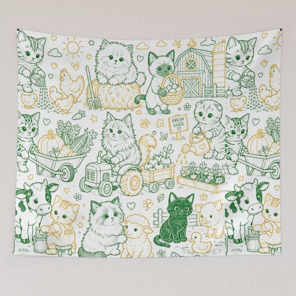 Item preview, Farm Cats Cute Farmhouse Kitten Design Country Decor designed and sold by TerScott.
