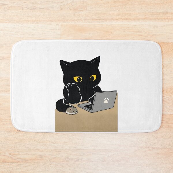 Item preview, Cat Working on Laptop with Literal Computer Mouse Pun designed and sold by PurrfectHome.