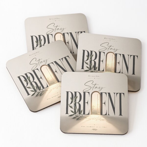 Item preview, Stay Present Botanical Typography Print  designed and sold by Presshue.