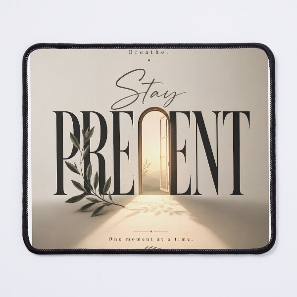 Item preview, Stay Present Botanical Typography Print designed and sold by Presshue.