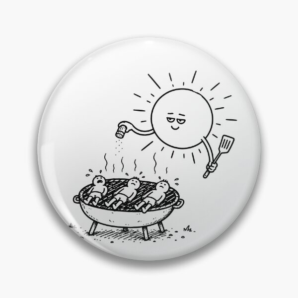 Item preview, Funny BBQ Sun Grilling Tourists Summer Travel Humor Sketch Design designed and sold by MonkiFlipp.
