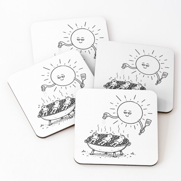 Item preview, Funny BBQ Sun Grilling Tourists Summer Travel Humor Sketch Design designed and sold by MonkiFlipp.