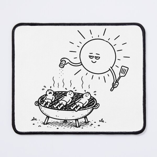 Item preview, Funny BBQ Sun Grilling Tourists Summer Travel Humor Sketch Design designed and sold by MonkiFlipp.