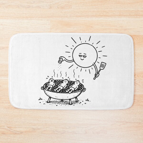 Item preview, Funny BBQ Sun Grilling Tourists Summer Travel Humor Sketch Design designed and sold by MonkiFlipp.