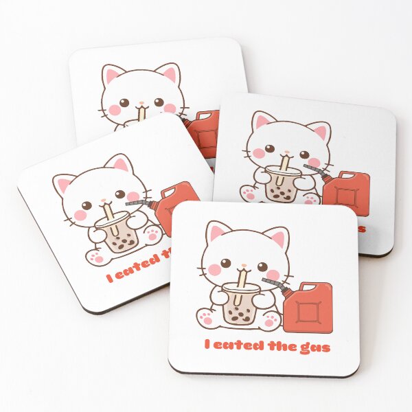 Item preview, I Eated The Gas Kawaii Boba Tea Cat designed and sold by Cafya.