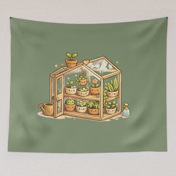 Item preview, Kawaii Houseplant Greenhouse designed and sold by SimplePoDesign.