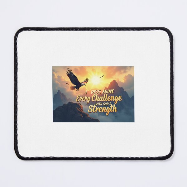 Item preview, I Rise Above Every Challenge with God's Strength | Christian Eagle Inspirational Typography designed and sold by Alpha-Hood.
