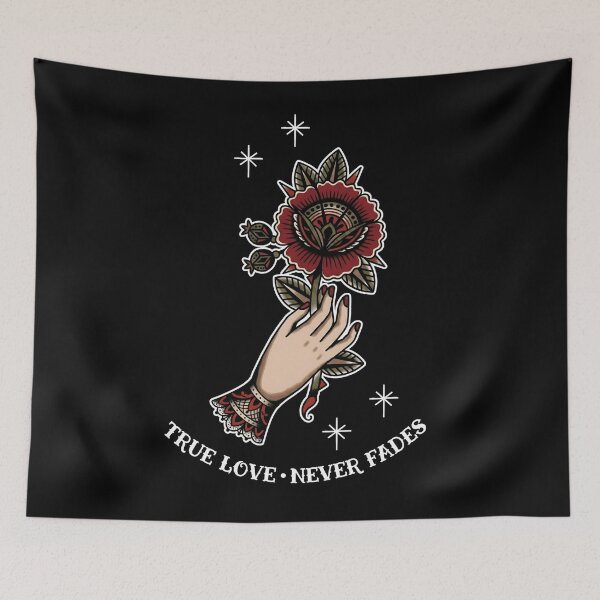 Item preview, Hand with old school flower designed and sold by Mario-Mora-Art.