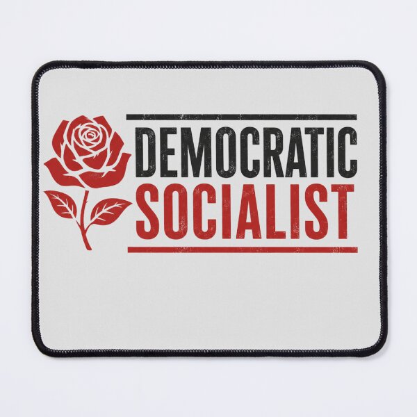 Item preview, Democratic Socialist with a Rose | Healthcare, Education, Housing Political Design designed and sold by ctrlaltcreator.