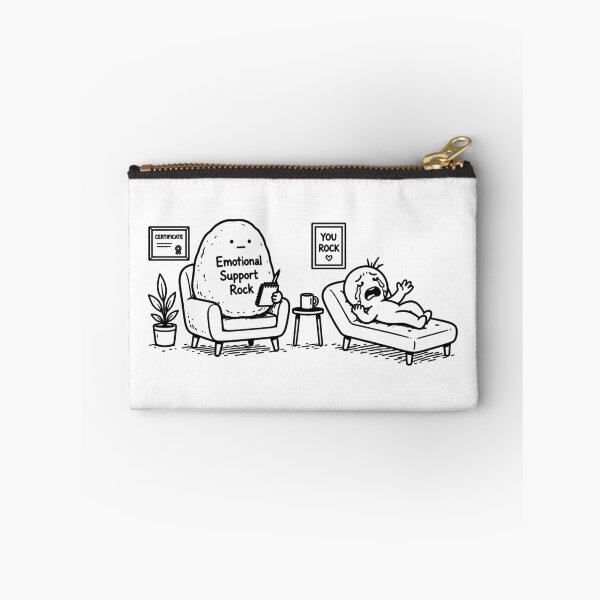 Item preview, Funny Emotional Support Rock Therapy Humor Sketch Design designed and sold by MonkiFlipp.