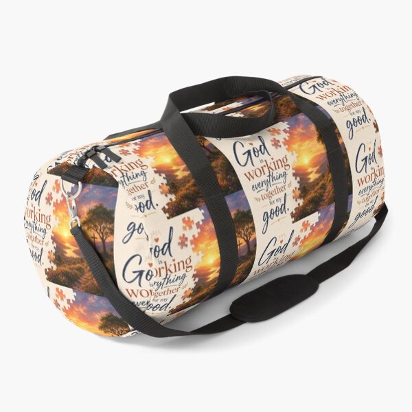 Item preview, God Is Working Everything Together for My Good – Christian Sunset Typography with Puzzle Design designed and sold by Alpha-Hood.