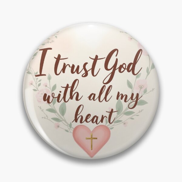 Item preview, I Trust God with All My Heart | Floral Christian Faith Typography designed and sold by Alpha-Hood.