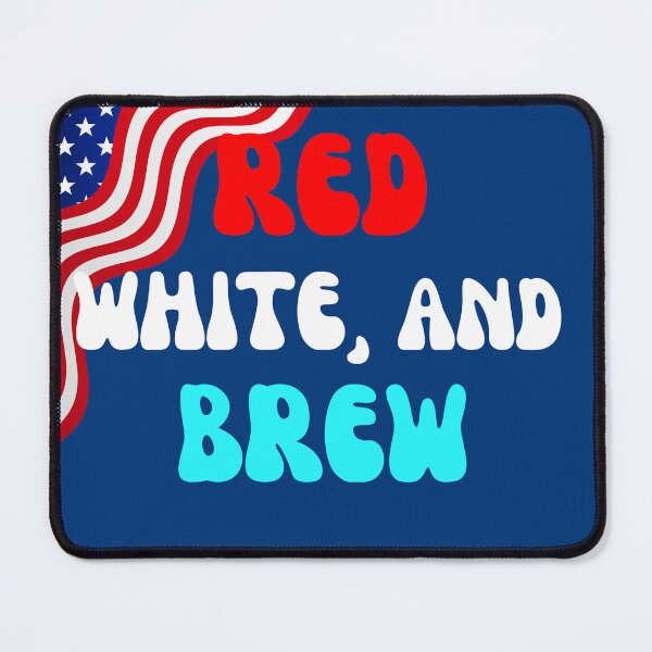 Item preview, Red White and Brew Funny 4th of July Retro designed and sold by TheFrameVault.
