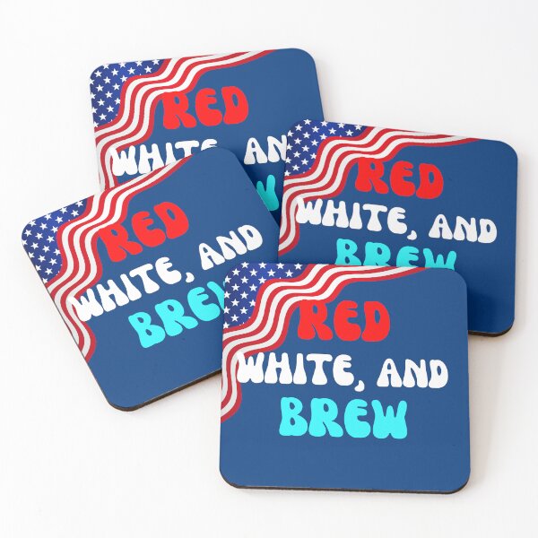 Item preview, Red White and Brew Funny 4th of July Retro designed and sold by TheFrameVault.
