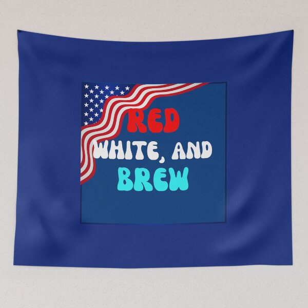 Item preview, Red White and Brew Funny 4th of July Retro designed and sold by TheFrameVault.