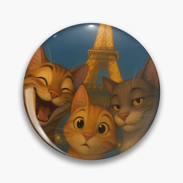 Item preview, Cute Cats in Paris by the Eiffel Tower, Funny Cat Friends Selfie, Adorable Travel Cats Cartoon, Paris Lover Gift designed and sold by PrintelloTH.